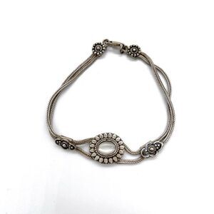 Vintage 925 Sterling Silver with Opal Stone Bracelet